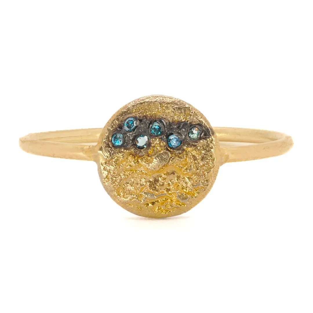 Nature Round Gold Diamond Ring