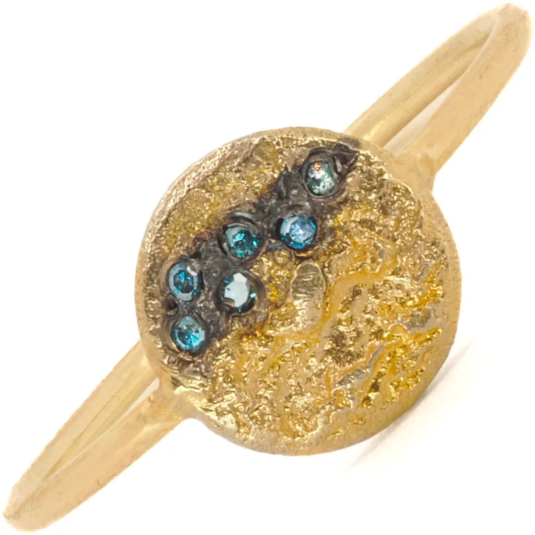Nature Round Gold Diamond Ring