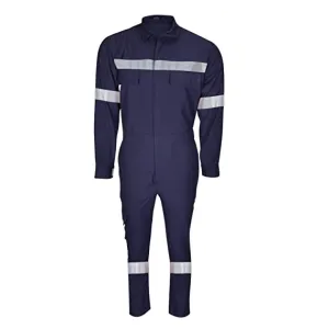 Navy Blue Complete Work Wear Coverall With Reflector