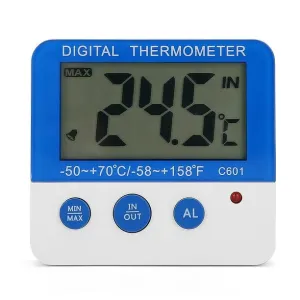 NEW Alarm Thermometer, ABS Indoor Outdoor Large Thermometer Mini Alarm Thermometer Compact and Lightweight