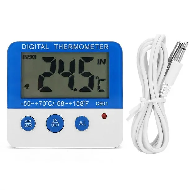 NEW Alarm Thermometer, ABS Indoor Outdoor Large Thermometer Mini Alarm Thermometer Compact and Lightweight