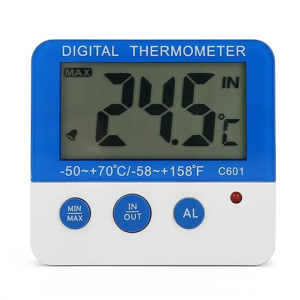 NEW Alarm Thermometer, ABS Indoor Outdoor Large Thermometer Mini Alarm Thermometer Compact and Lightweight