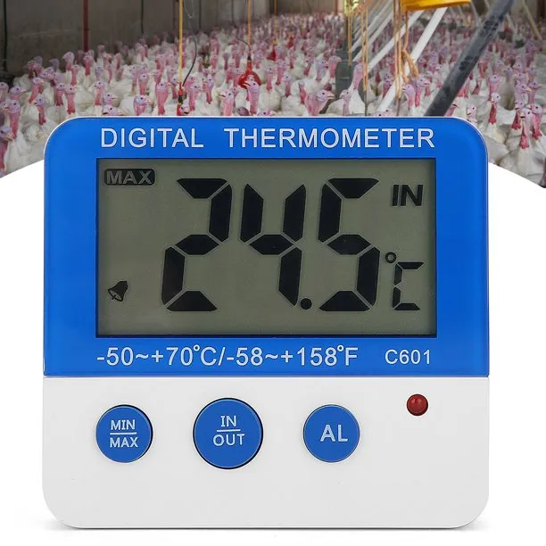 NEW Alarm Thermometer, ABS Indoor Outdoor Large Thermometer Mini Alarm Thermometer Compact and Lightweight