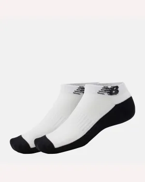 New Balance Unisex Response Performance No Show Socks 2 Pack - White