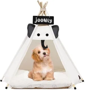 NEW Ealing Pet Teepee with Cushion for Dogs and Cats Puppies House with Bed Pet Tent Bed Indoor Outdoor (Modern)