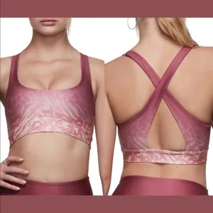 NEW Good American Ombré Cross Back‎ Sports Bra SZ 2