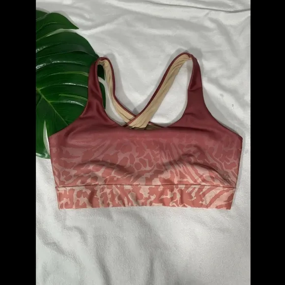 NEW Good American Ombré Cross Back‎ Sports Bra SZ 2