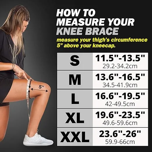 New PowerLix Knee Compression Sleeve - Best Knee Brace for Knee Pain for Men & Women Knee Support for Running, Basketball, Volleyball, Weightlifting, Gym, Workout, Sports Sz M