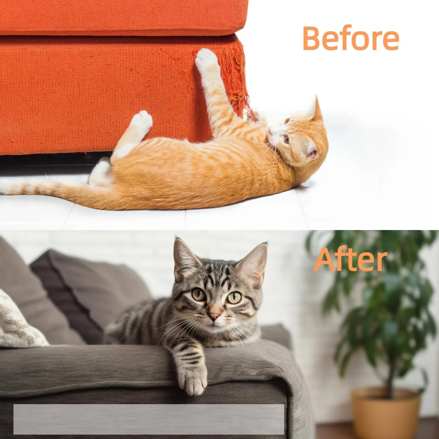 New RongYiCare Cat Scratch Protector, Cat Furniture Protector Training Tape Anti Scratching, 100% Transparent Clear Double Sided Cat Scratch Deterrent Tape for Carpet, Sofa, Couch, Door