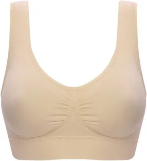 New Seamless Comfortable Sports Bra, Workout Wire free All Day Comfort Bra, Beige Sz 6XL