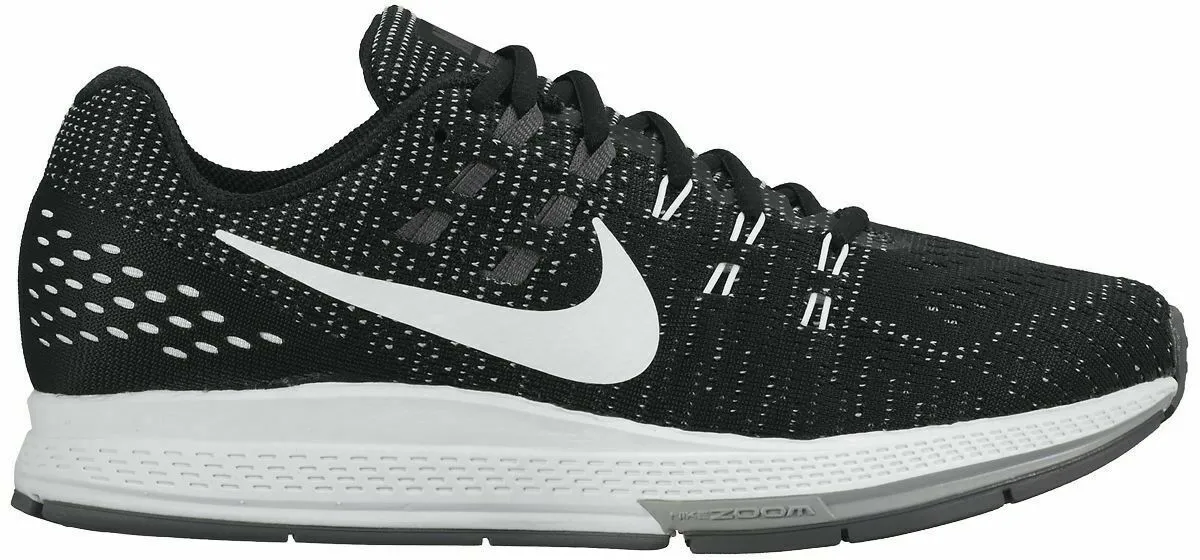 Nike Women's Air Zoom Structure 19 Running Shoes - Black / White - UK 2.5