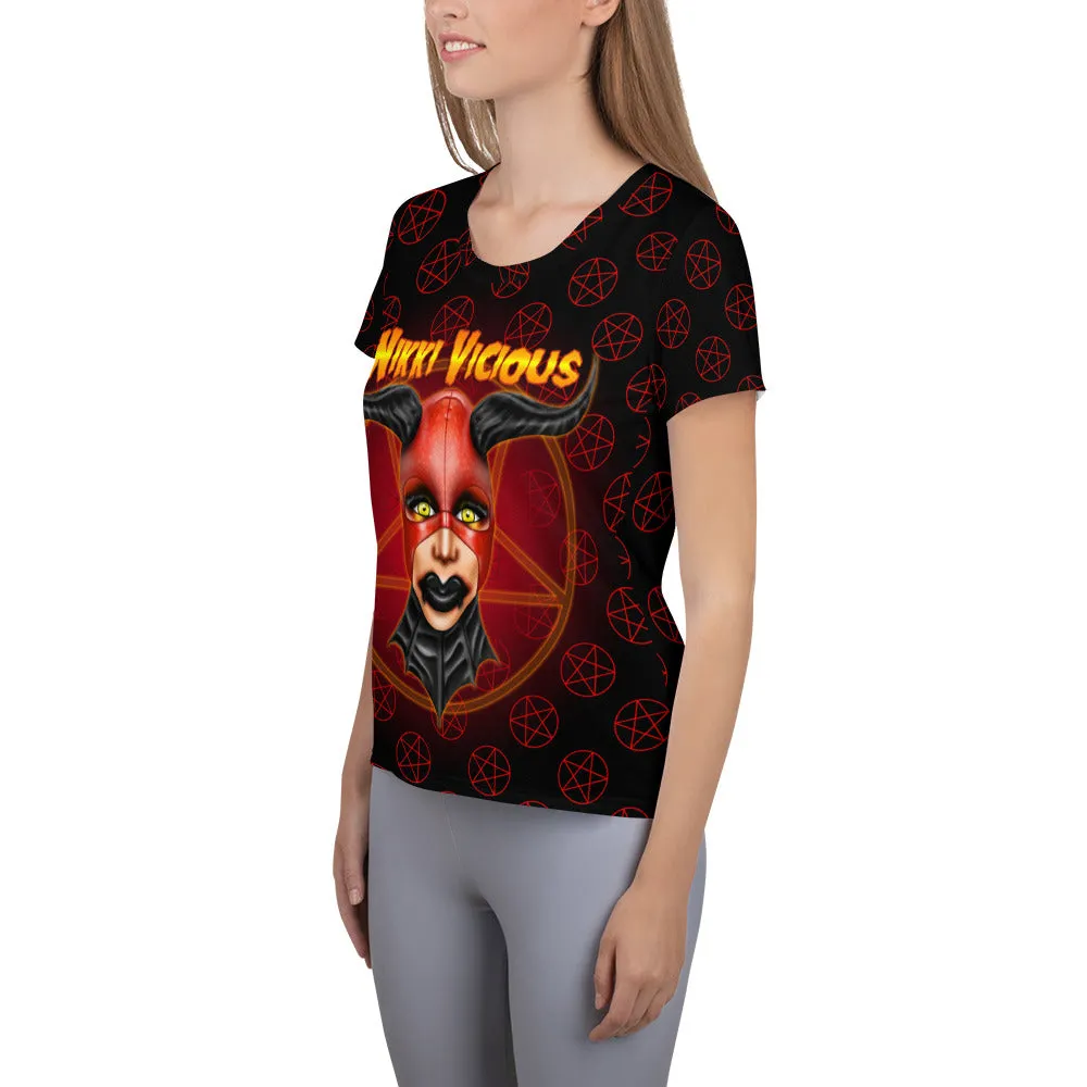 Nikki Vicious Devil Inside Women's Athletic T-shirt