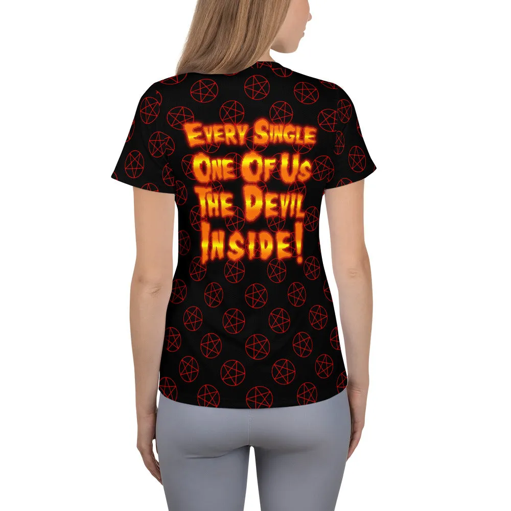 Nikki Vicious Devil Inside Women's Athletic T-shirt