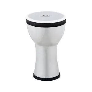 NINO Percussion NINO-EMDJ-SM 6inch Elements Mini Djembe, Plastic Head, Silver Metallic