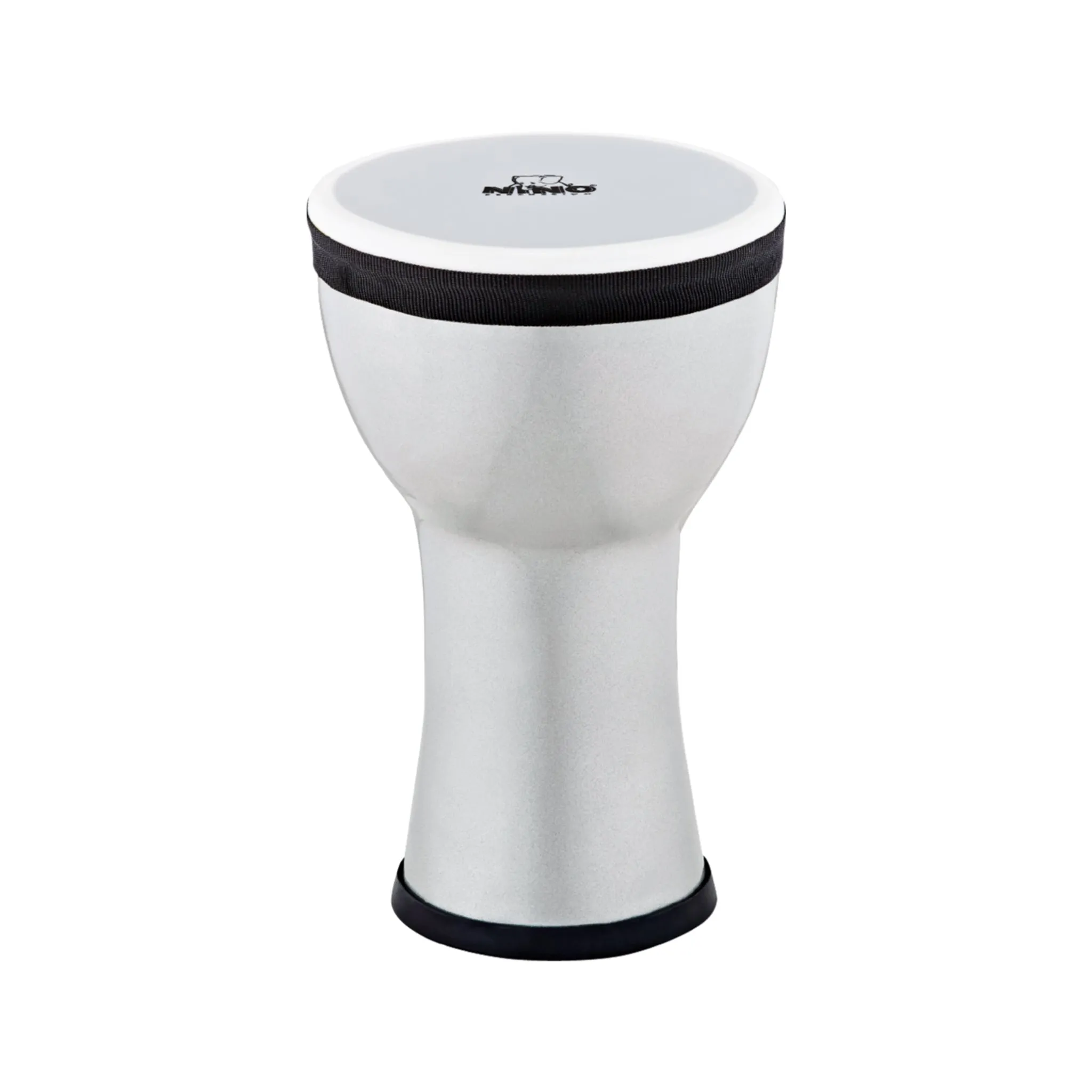 NINO Percussion NINO-EMDJ-SM 6inch Elements Mini Djembe, Plastic Head, Silver Metallic