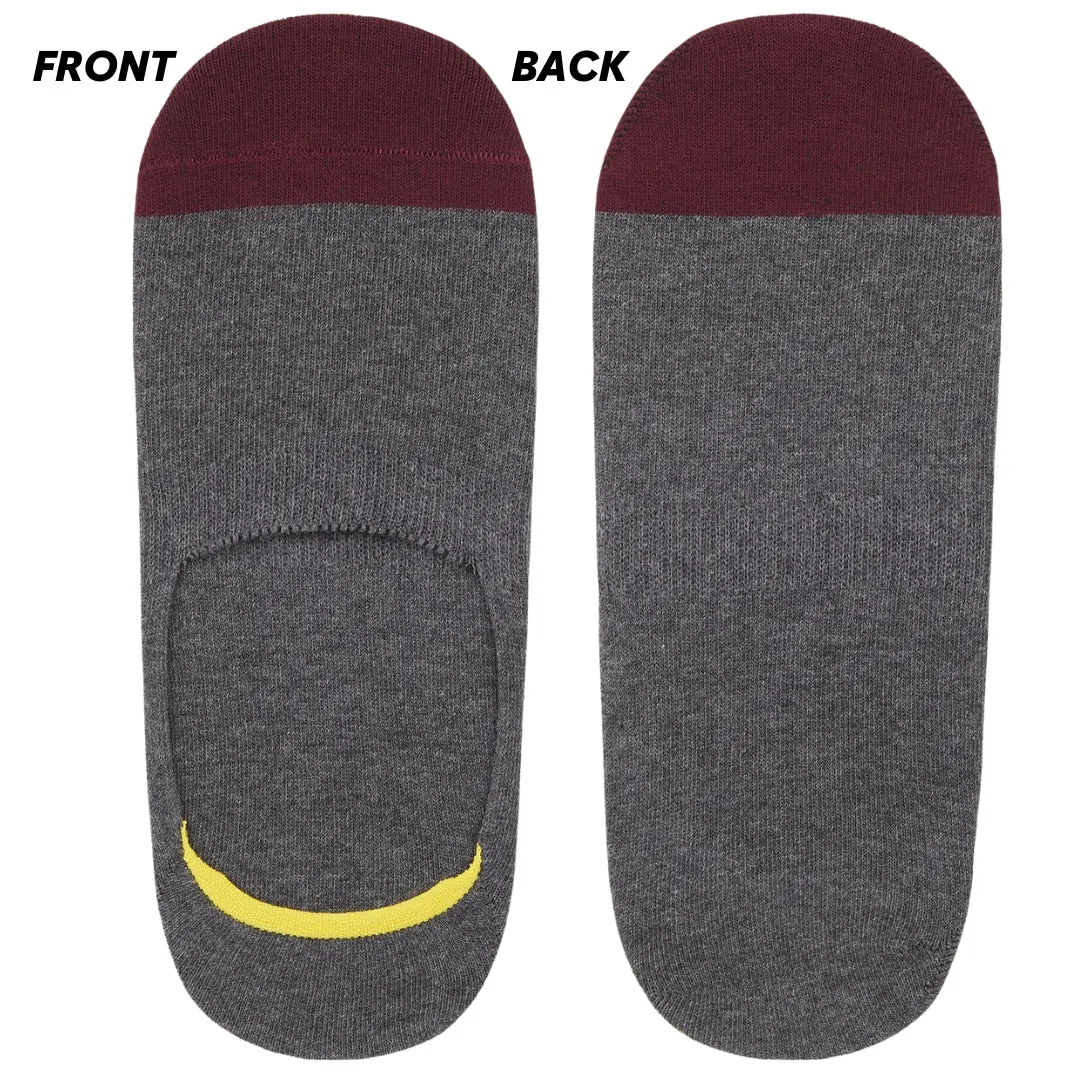 No-Show Invisible Multicolor Cotton Boat Socks with Wide Opening Anti Slip Heel Gel