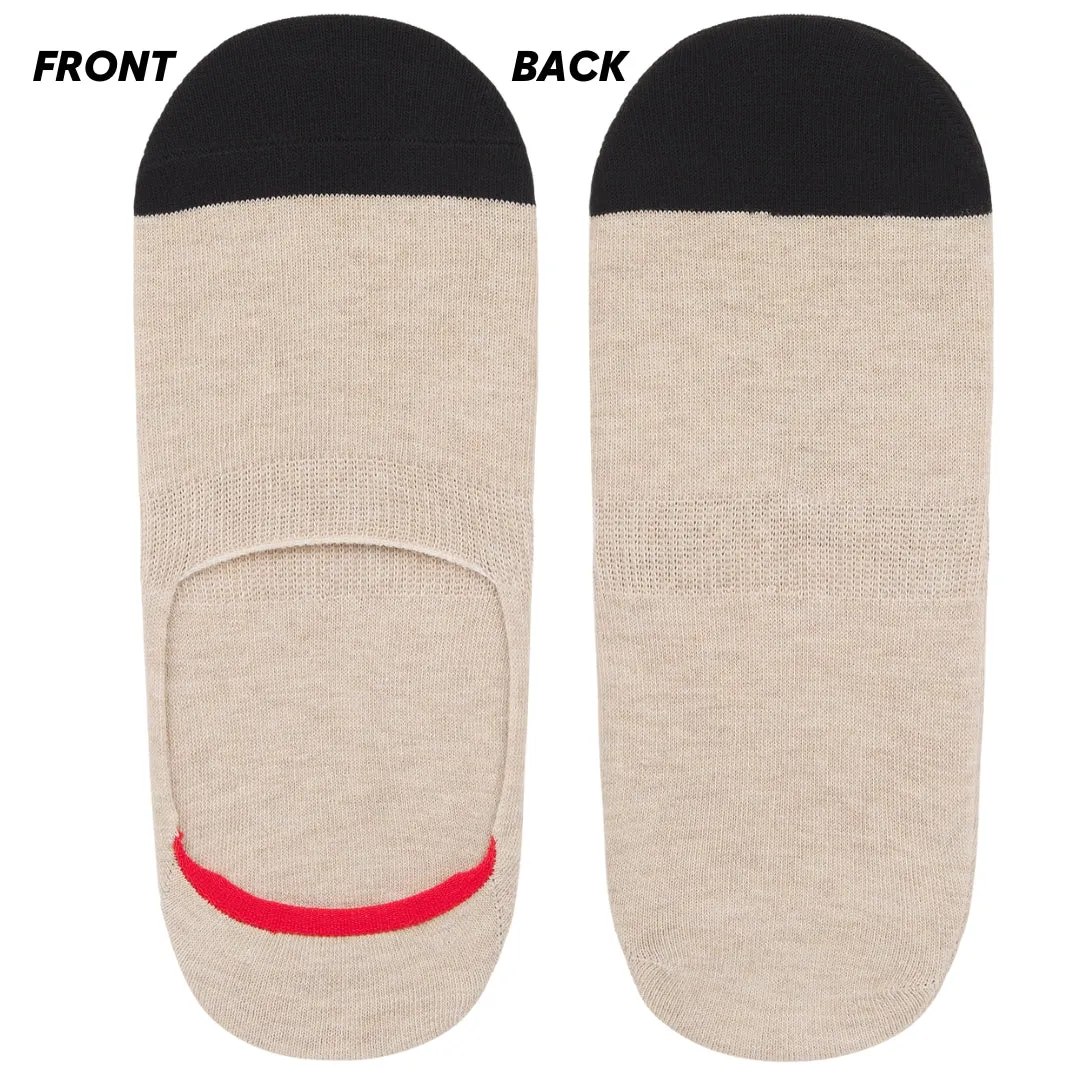 No-Show Invisible Multicolor Cotton Boat Socks with Wide Opening Anti Slip Heel Gel