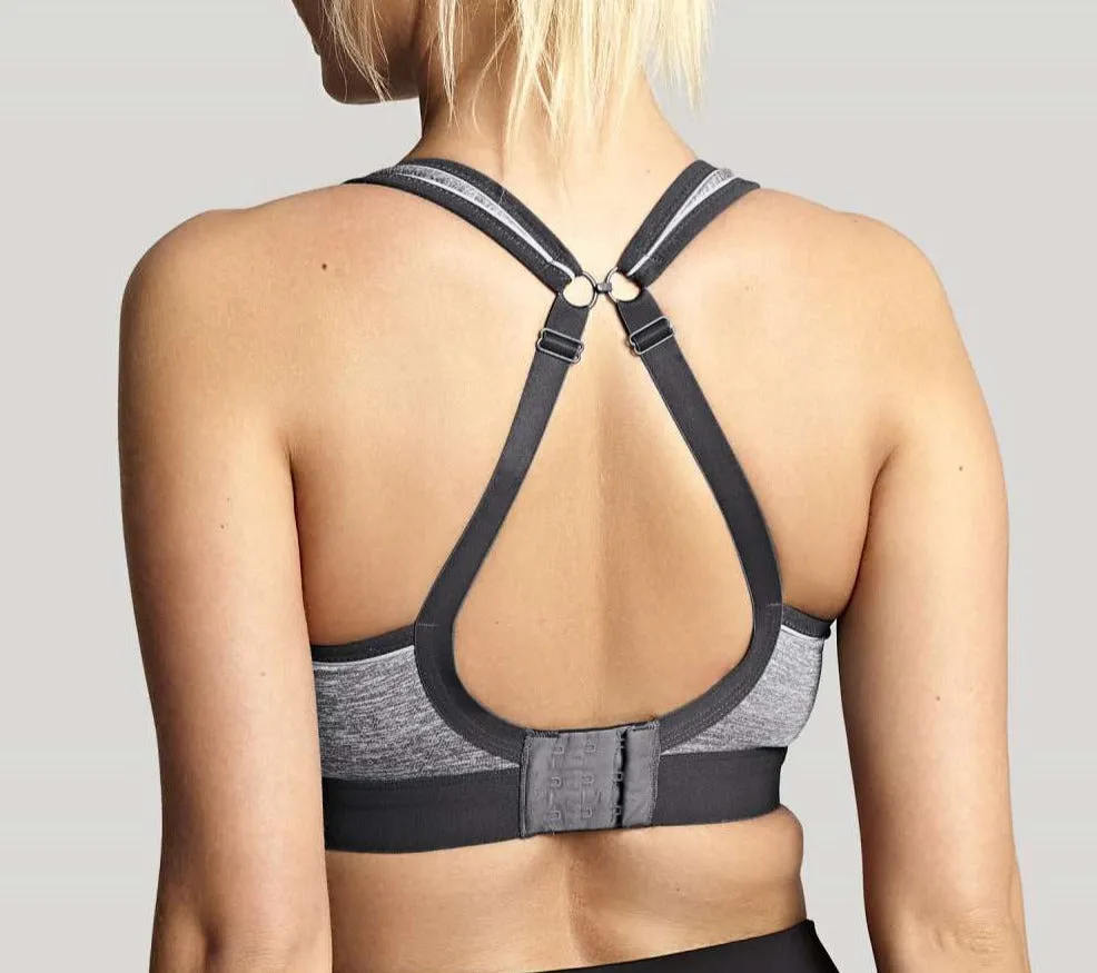 Non Wired Sports Bra In Charcoal Marl - Panache
