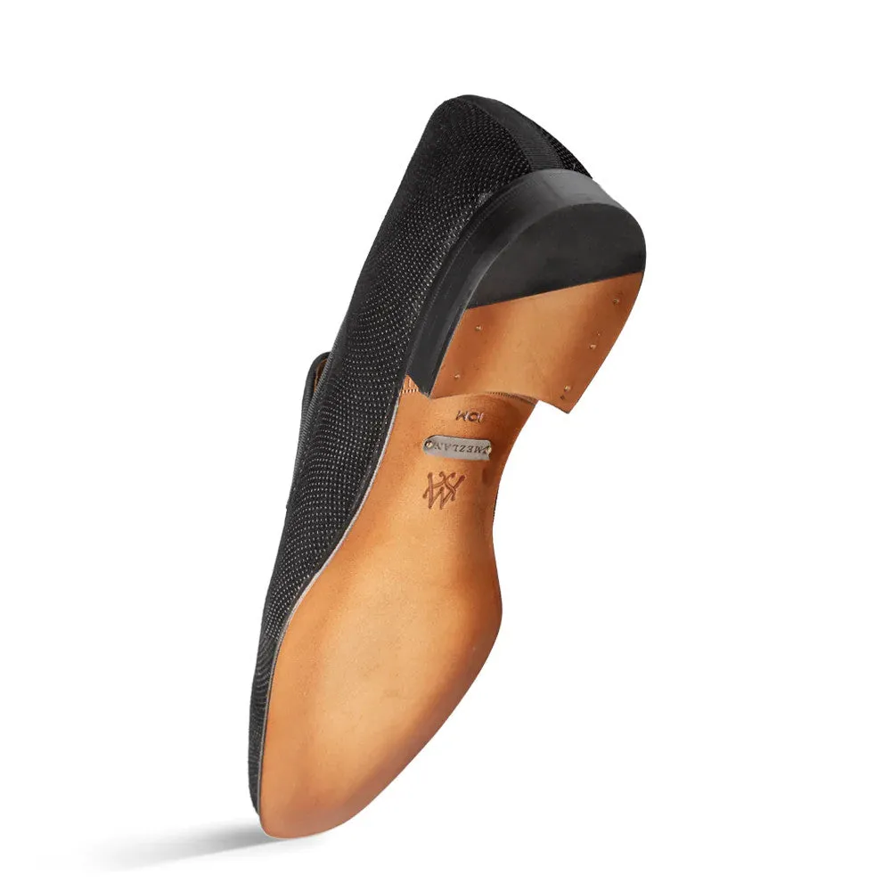 Notte Glass Suede Slip On Black By Mezlan Made In Spain Brand