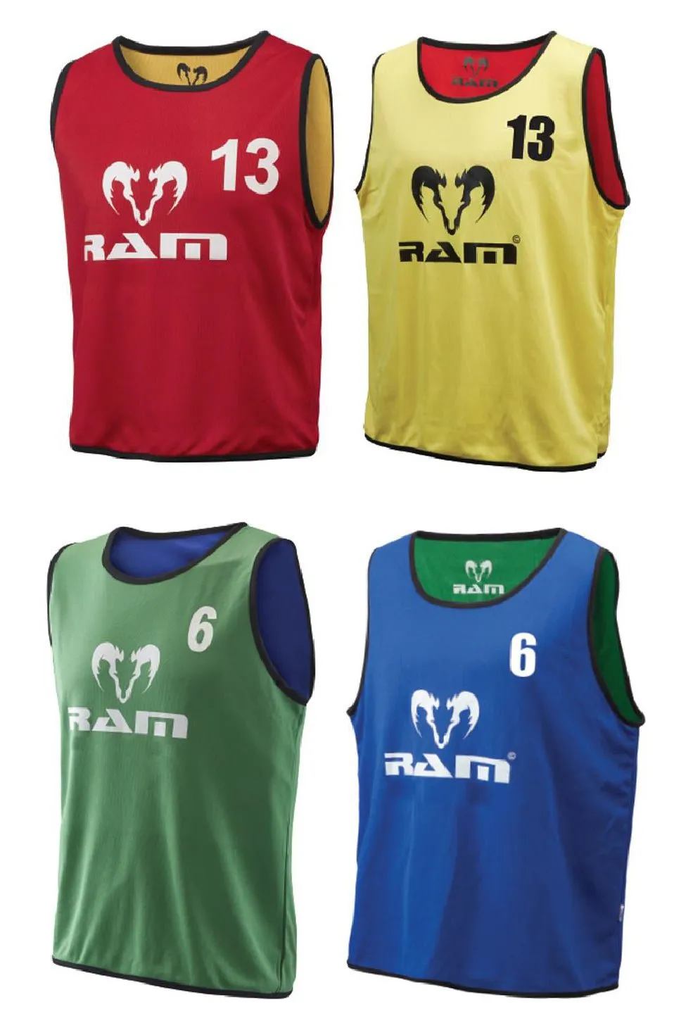 Numbered Reversible Training Bibs - Set of 15