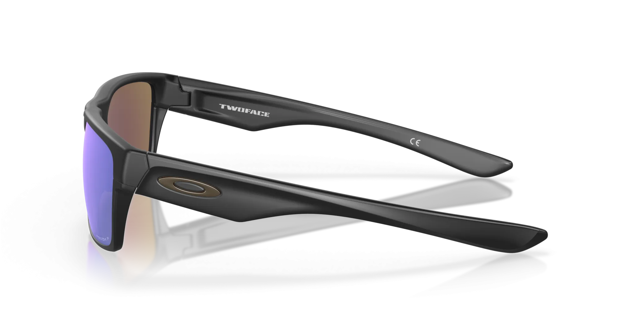 Oakley TwoFace Sunglasses - Black with Polarized Prizm Sapphire Lenses