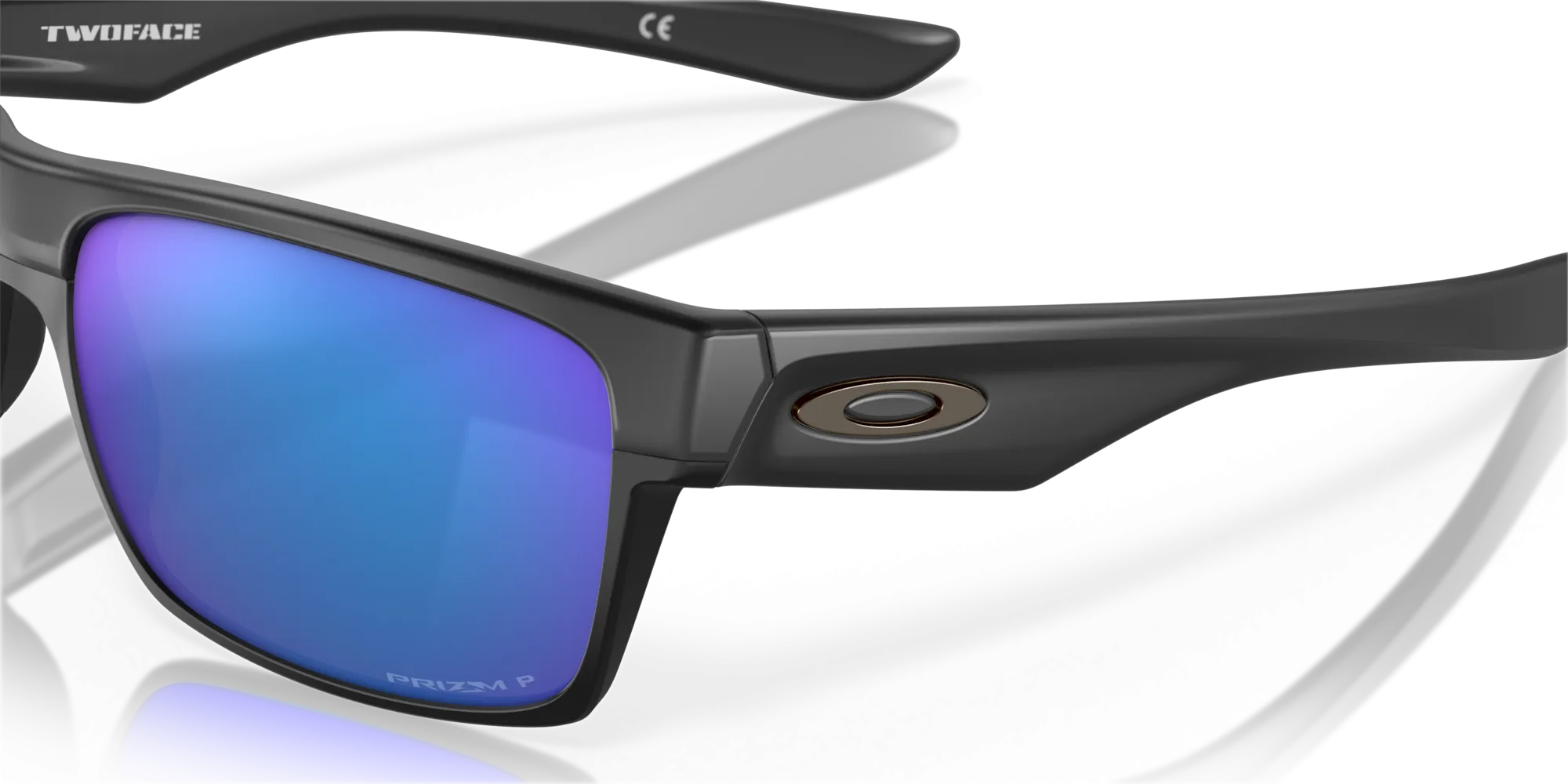 Oakley TwoFace Sunglasses - Black with Polarized Prizm Sapphire Lenses