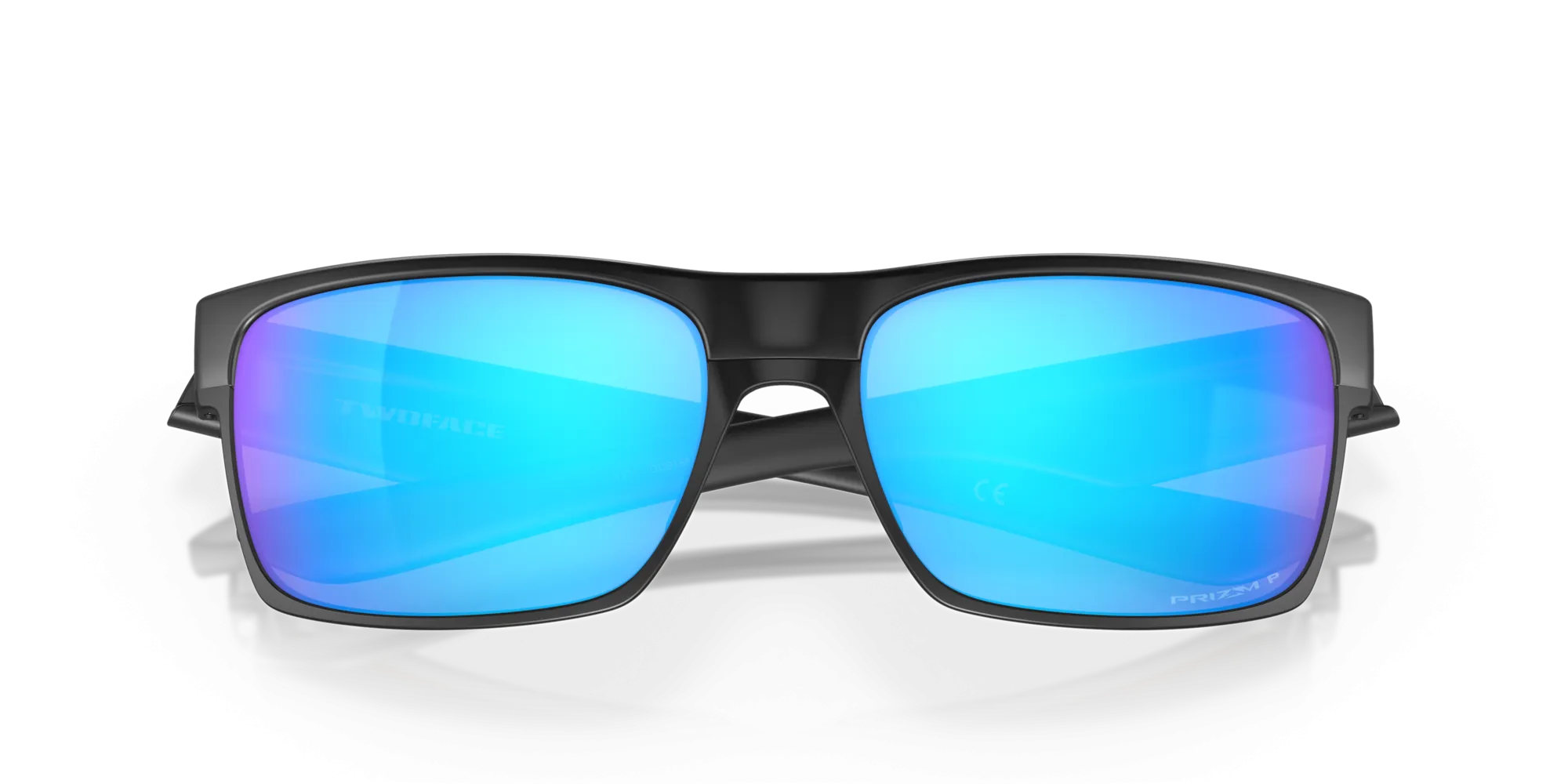Oakley TwoFace Sunglasses - Black with Polarized Prizm Sapphire Lenses
