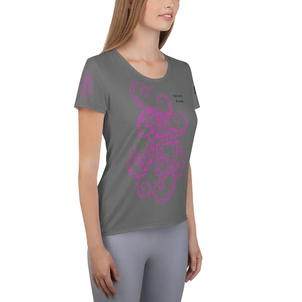 Octos Rule Polynesian Design MaxDri All-Over Print Women's Athletic T-shirt