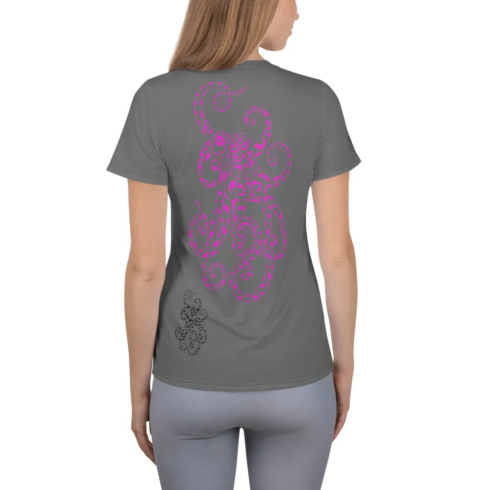 Octos Rule Polynesian Design MaxDri All-Over Print Women's Athletic T-shirt