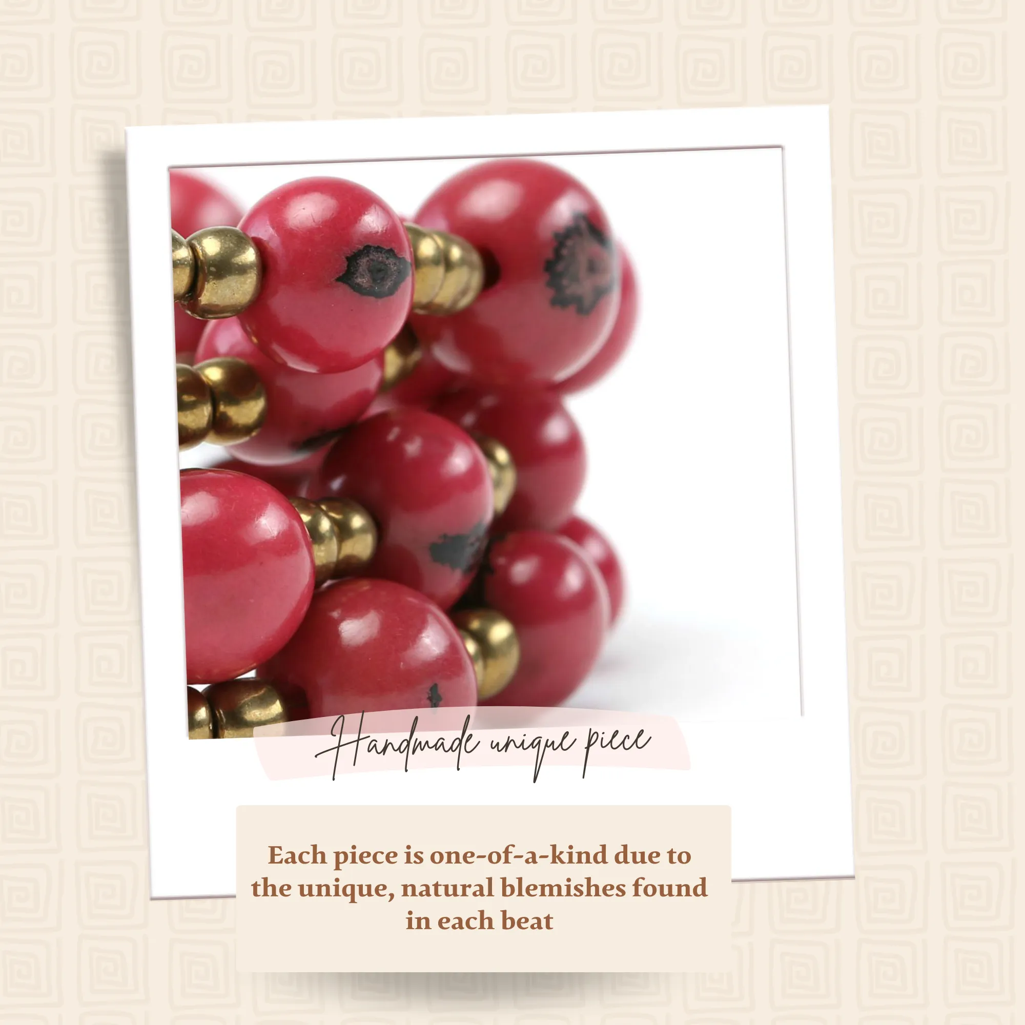 Orange Acai Beads Handmade Bracelet