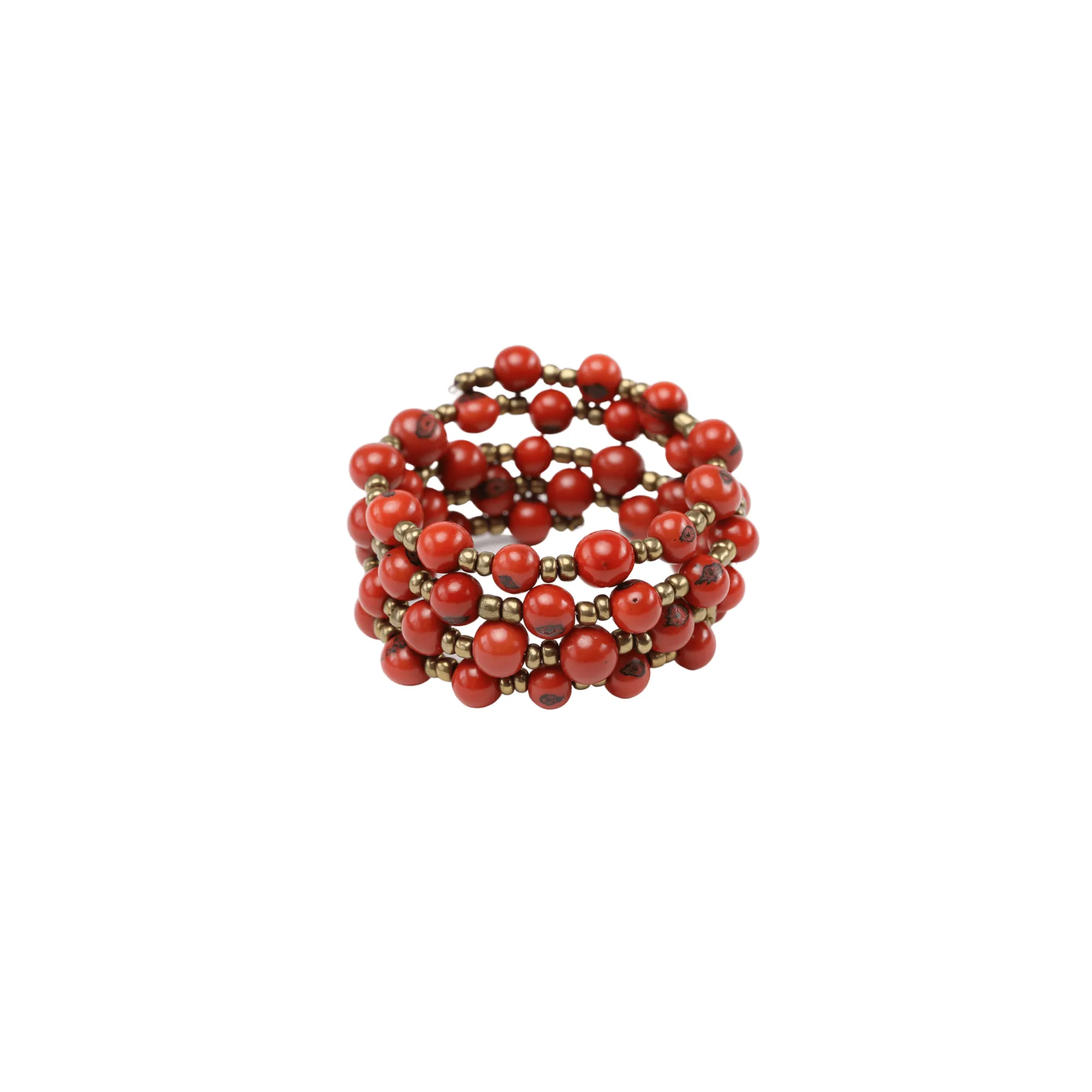 Orange Acai Beads Handmade Bracelet