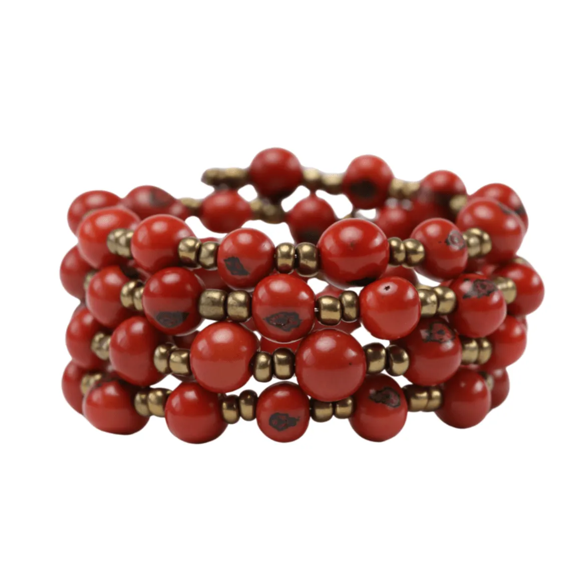 Orange Acai Beads Handmade Bracelet