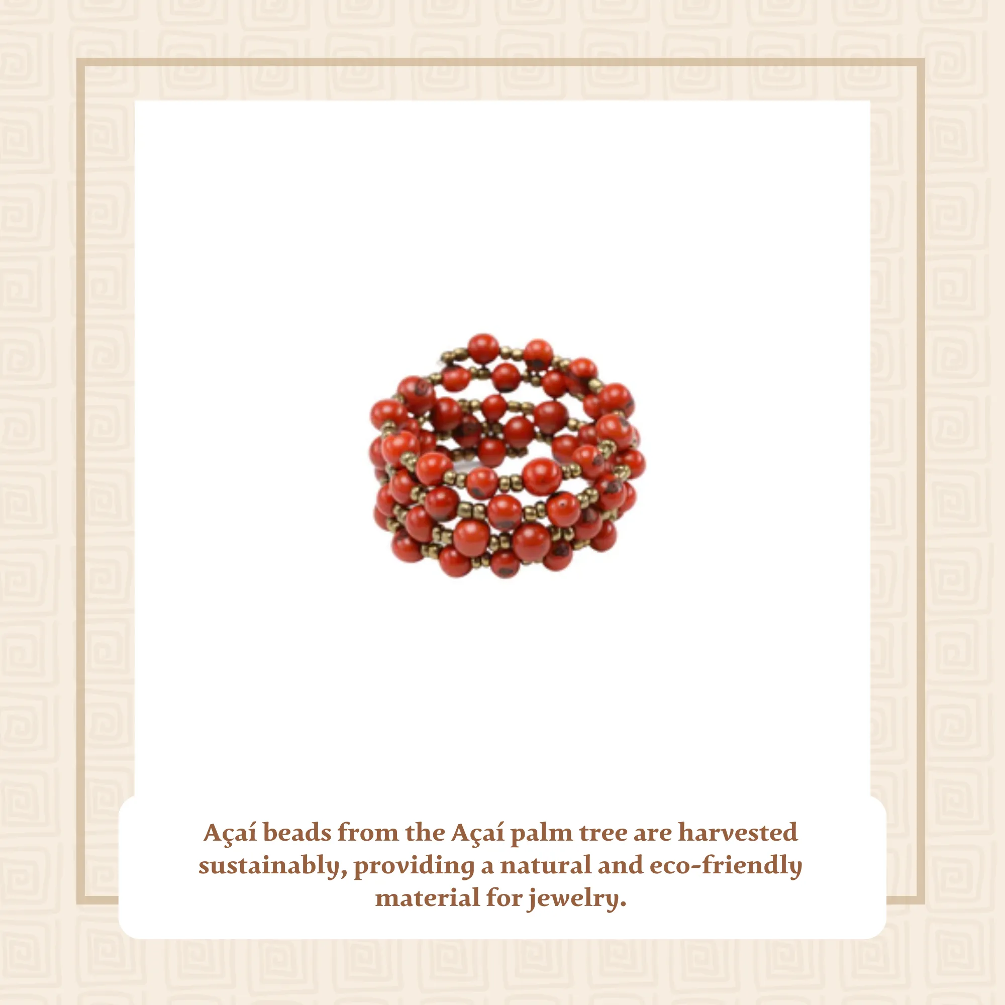 Orange Acai Beads Handmade Bracelet