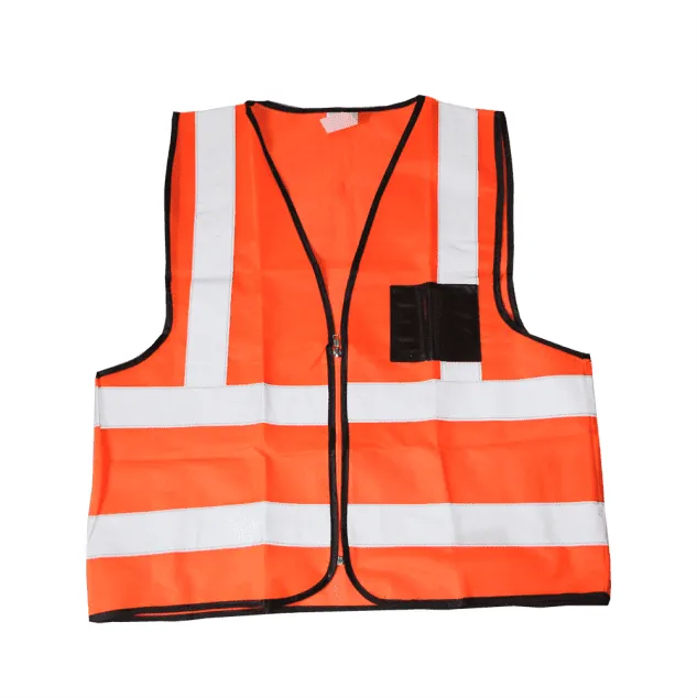 Orange Reflective Safety Vest With ID Pouch