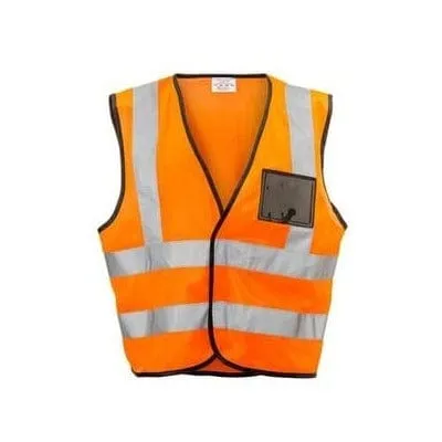 Orange Reflective Safety Vest With ID Pouch