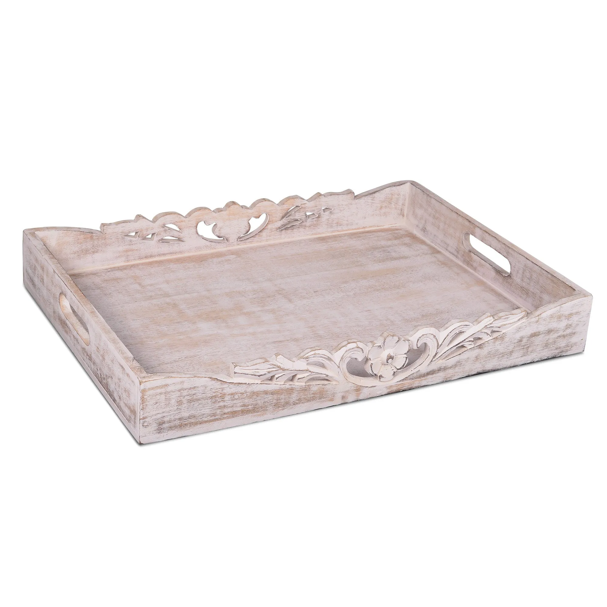 Orchid Rustic Gray and White Finish Bed Table Trays