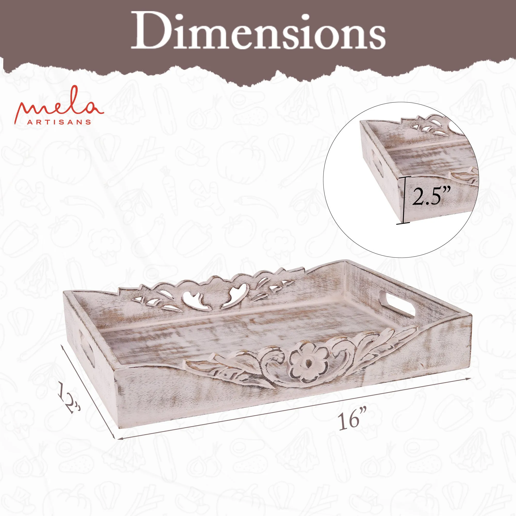 Orchid Rustic Gray and White Finish Bed Table Trays