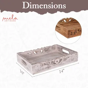 Orchid Rustic Gray and White Finish Bed Table Trays
