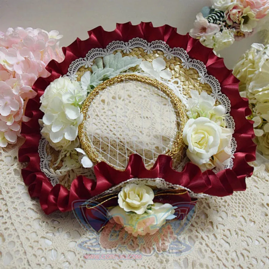 Original Elegant and Classic Lolita Flowers Straw Hat