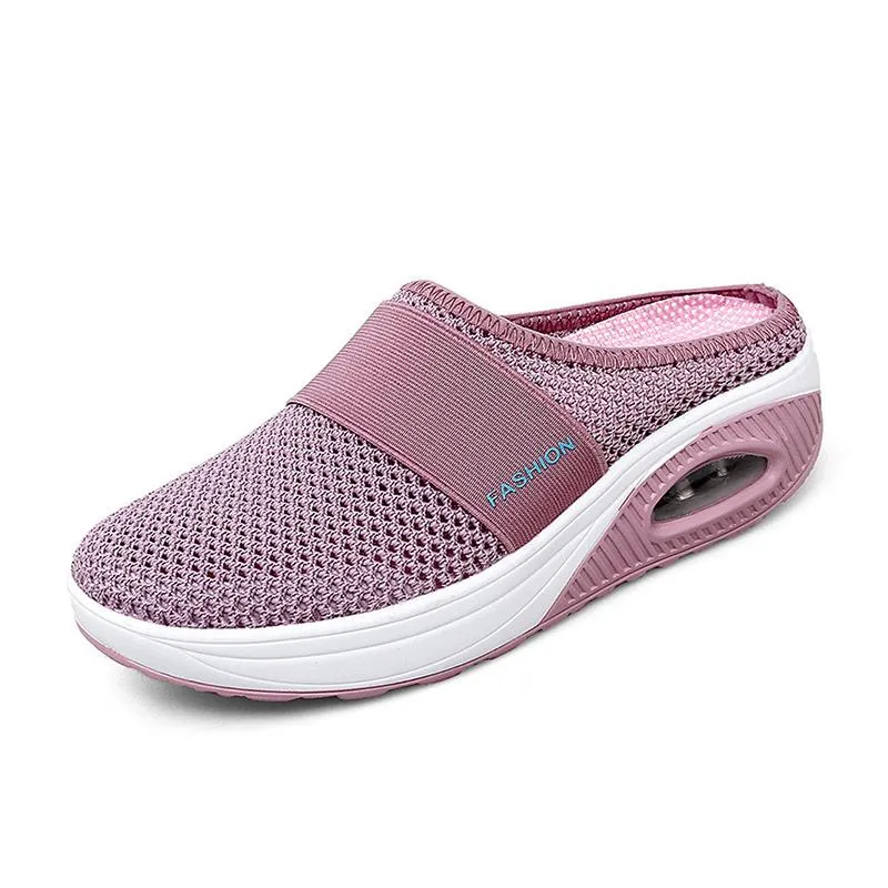 Orthopedic diabetic slip-on running shoes with air cushions
