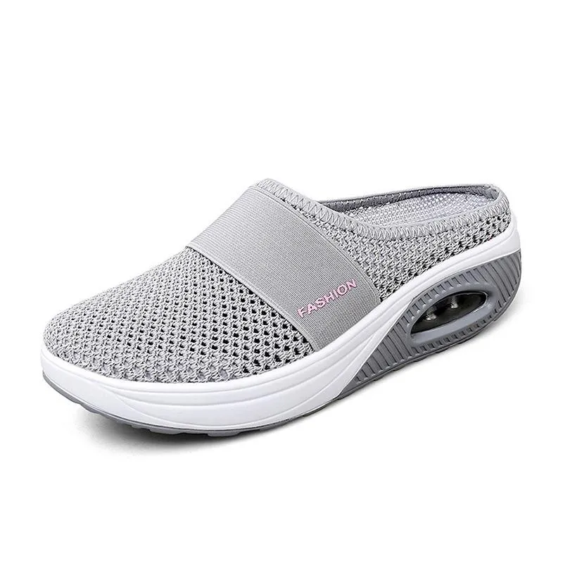 Orthopedic diabetic slip-on running shoes with air cushions