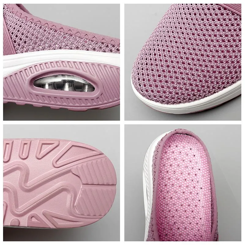 Orthopedic diabetic slip-on running shoes with air cushions