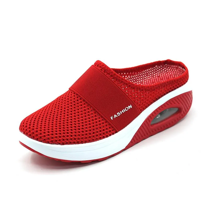 Orthopedic diabetic slip-on running shoes with air cushions