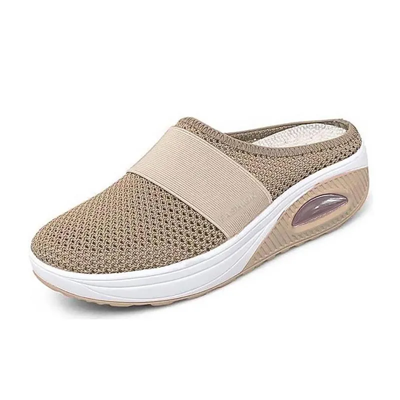 Orthopedic diabetic slip-on running shoes with air cushions