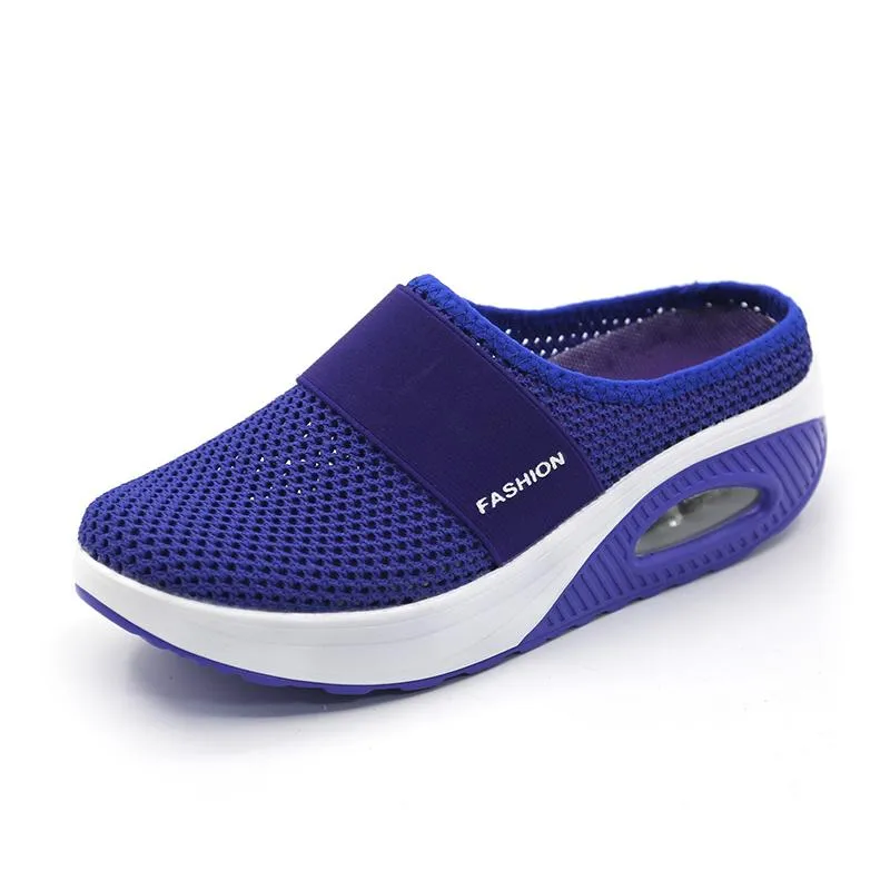 Orthopedic diabetic slip-on running shoes with air cushions