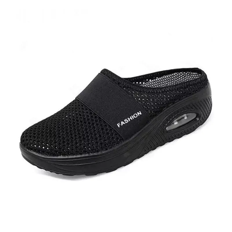 Orthopedic diabetic slip-on running shoes with air cushions