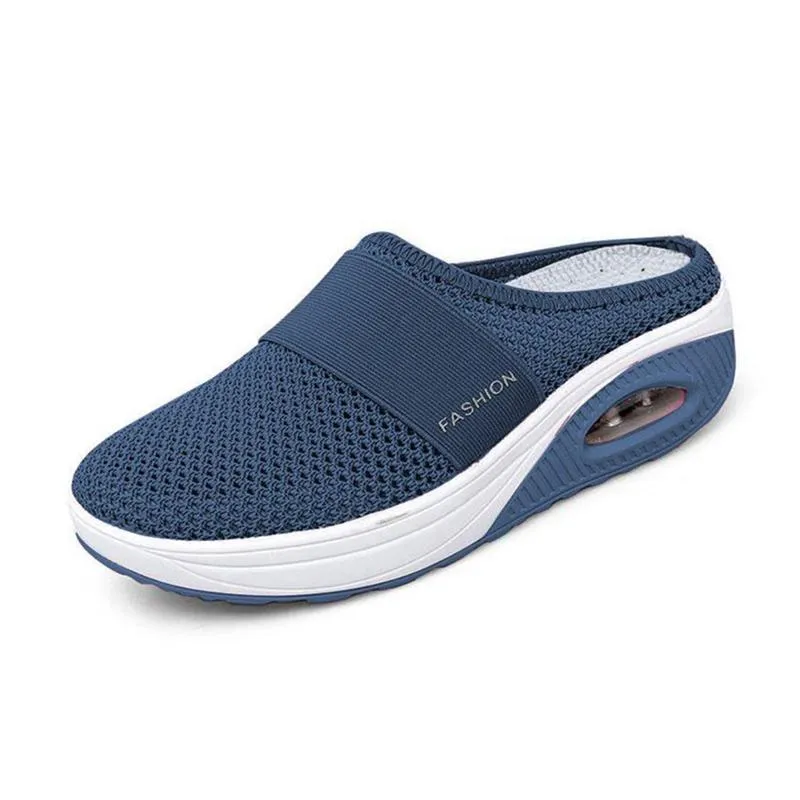 Orthopedic diabetic slip-on running shoes with air cushions