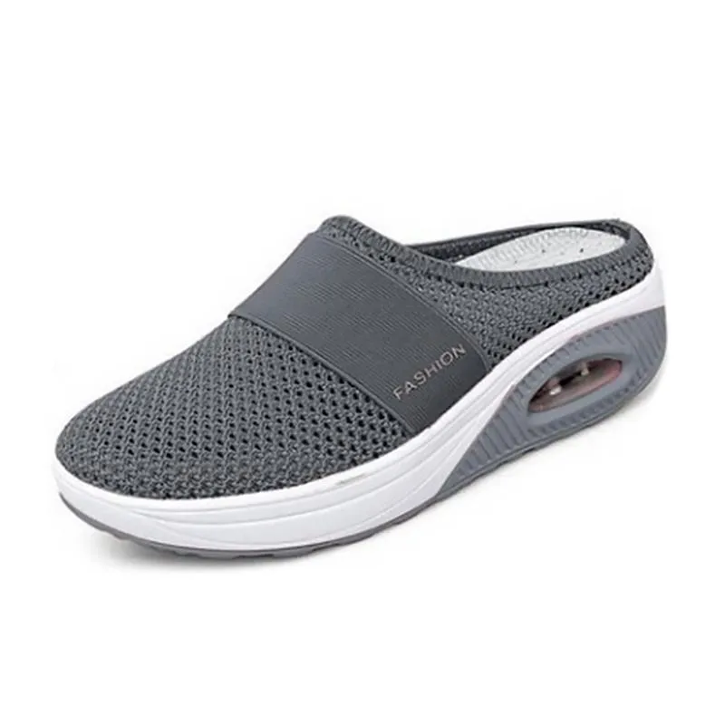 Orthopedic diabetic slip-on running shoes with air cushions