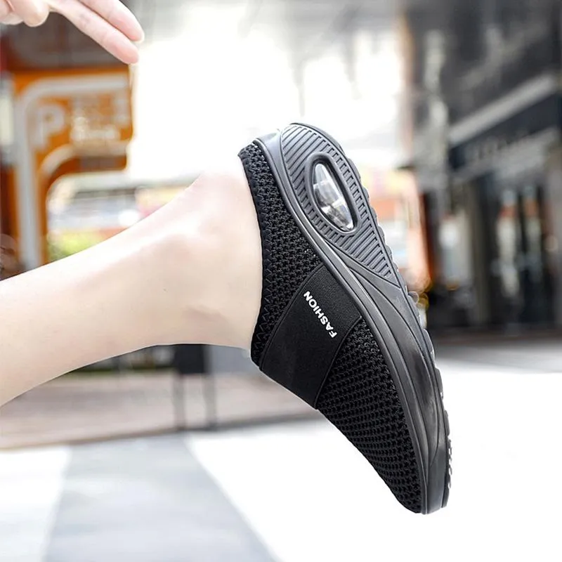 Orthopedic diabetic slip-on running shoes with air cushions