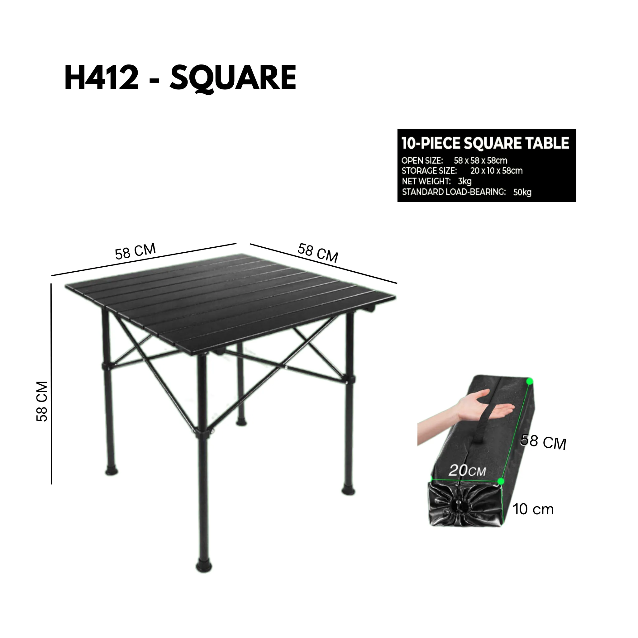 Outdoor Foldable Portable Aluminium Table Lightweight Compact Strong High Quality Functional Tent Camping Beach Travel